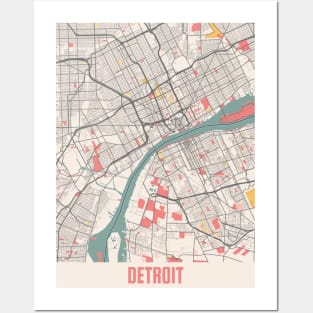 Detroit - Michigan Chalk City Map Posters and Art